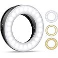 Selfie Ring Light, Rechargeable Portable Clip-on Selfie Fill Light with 40 LED for Smart Phone Photography, Camera Video, Girl Makes up (White, 40LED)