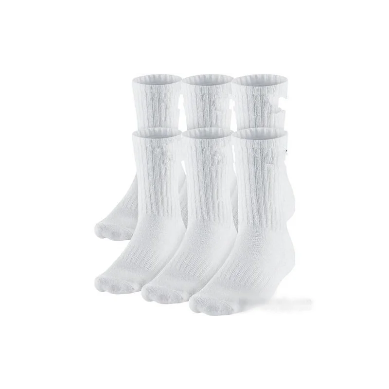 Set of 6 Pairs White Socks L Size