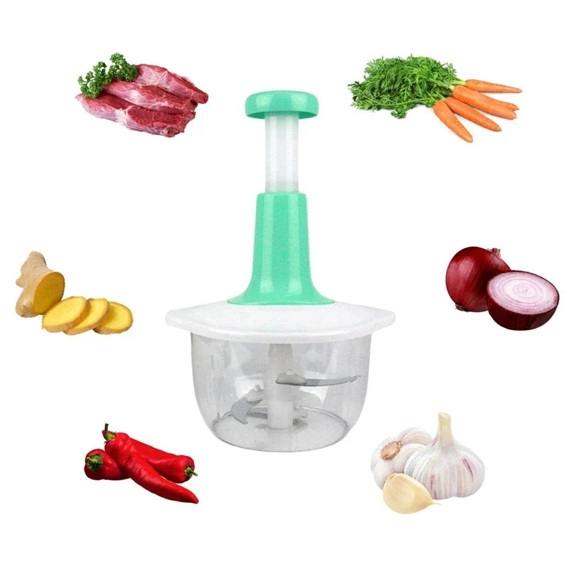 Manual Food Processor Multifunctional Gourmet Cuisine Hand Pat Chopper Press Cutter Vegetable Meat Grinder