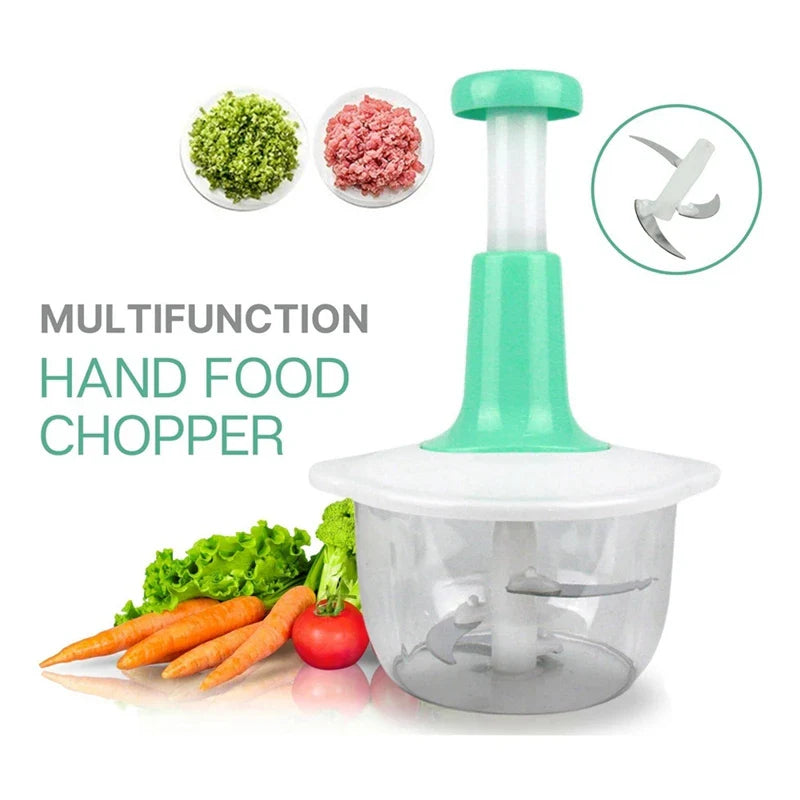 Manual Food Processor Multifunctional Gourmet Cuisine Hand Pat Chopper Press Cutter Vegetable Meat Grinder