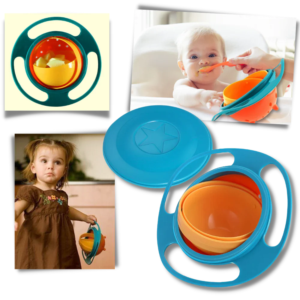 Spill Free Gyro Bowl For Kids