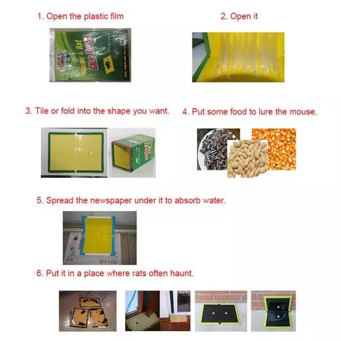 Mouse Trap Glue Pad, Sticky Rat Mouse Board, Mouse Rat Snake Bugs Mice Catcher, Mouse Catcher Glue Board, Mice Professional Strength Glue And Foldable Cardboard